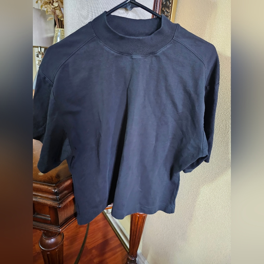 Black COS mockneck shirt